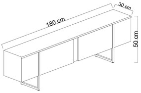 Conjunto de Mobiliário de Sala Luxe Set – Branco/Preto – Espessura 18