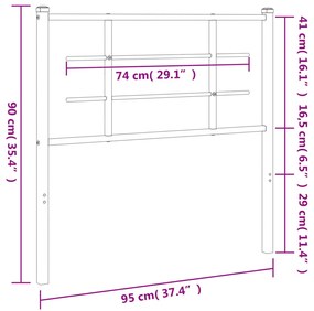 Cabeceira de cama 90 cm metal preto