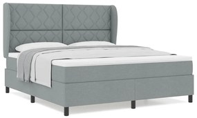 Cama Box com Colchão - Cinza Claro, 180x200 cm, Tecido