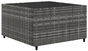 10 pcs conjunto sofás de jardim c/ almofadões vime PE cinzento