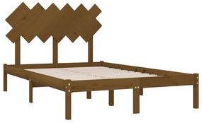 Estrutura de cama 120x200 cm madeira maciça castanho mel