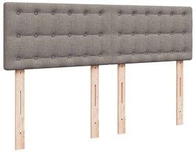 Cama com molas/colchão 140x200 cm tecido castanho-acinzentado
