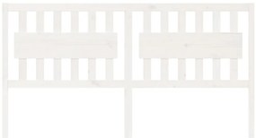 Cabeceira de cama 185,5x4x100 cm madeira de pinho maciça branco