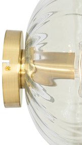 Candeeiro de parede Art Deco dourado com vidro - Ayesha Art Deco