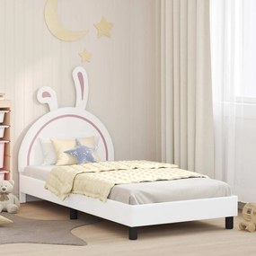 vidaXL Estrutura de Cama Infantil com Cabeceira Branco 90 x 200 cm PU
