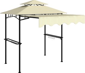 Outsunny Pavilhão para Churrasqueira 242x149x248 cm Resistente à Água Retardante de Chamas Pavilhão de Jardim com Teto de Dupla Bege | Aosom Portugal
