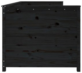 Sofá-cama 75x190 cm madeira de pinho maciça preto