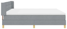 Cama Box com Colchão Cinza Claro - 200 x 200 cm, Têxtil.