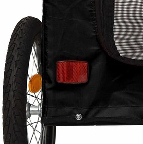 Reboque para Bicicleta para Pets - Tecido Oxford Preto e Ferro