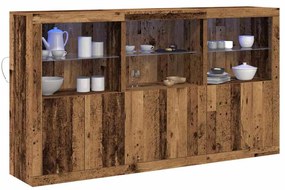 Buffet com Luzes LED Madeira Velha 181,5x37x100 cm Madeira Engenharia