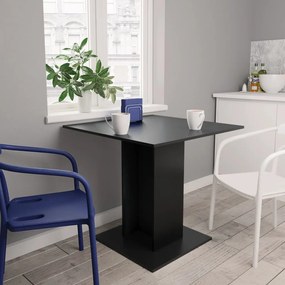 vidaXL Mesa de jantar 80x80x75 cm derivados de madeira preto
