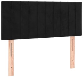 Cama com molas/colchão 80x200 cm veludo preto