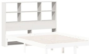 Cabeceira com arrumação 160 cm madeira de pinho maciça branco