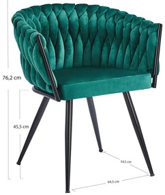 Cadeira Widny Black Veludo - Verde