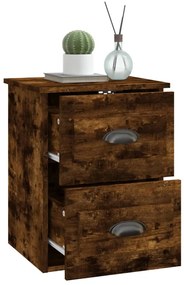 Mesa de cabeceira de parede 41,5x36x53 cm carvalho fumado