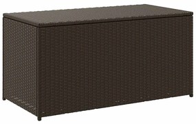 Caixa de arrumação para jardim 100x50x50 cm vime PE castanho