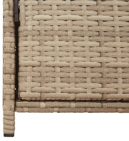 Armário de arrumação p/ jardim 83x45x76 cm vime PE bege