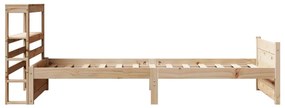 Estrutura de cama com cabeceira 75x190 cm pinho maciço