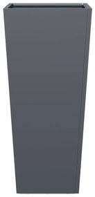 Vaso/floreira de jardim 2 pcs 35x35x75 cm aço antracite
