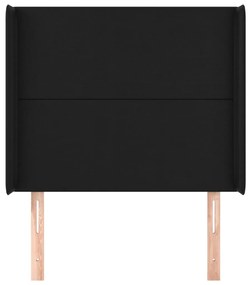 Cabeceira de cama c/ abas couro artif. 103x16x118/128 cm preto