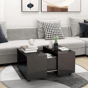 vidaXL Mesa de centro 60x60x38 cm derivados de madeira cinza brilhante