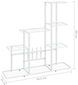 Suporte de vasos 94,5x25x88 cm metal branco