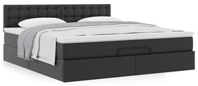 Estrutura de cama otomana com colchão 180x200 cm preta