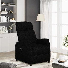 vidaXL Poltrona elevatória tecido preto