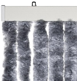 Cortina anti-insetos 118x220 cm chenille prateado