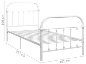 Estrutura de cama metal 90x200 cm branco