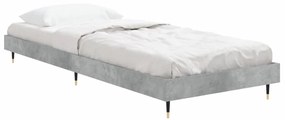 Estrutura de cama 75x190 cm derivados de madeira cinza cimento