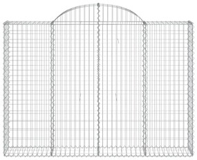 Cestos gabião arqueados 8pcs 200x30x140/160cm ferro galvanizado