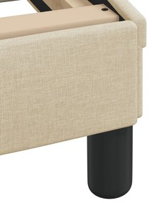 Estrutura de cama sem colchão 200x200 cm tecido cor creme