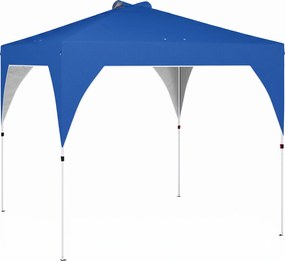 Outsunny Tenda Dobrável 3x3 m Pop-up Tenda de Jardim com Bloqueio Central UPF50+ Altura Ajustável 3 Níveis Bolsa de Transporte Azul | Aosom Portugal