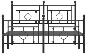 Estrutura de cama com cabeceira e pés 140x200 cm metal preto