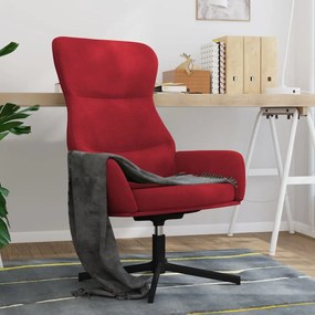 vidaXL Cadeira de descanso veludo vermelho tinto