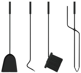 Conjunto de ferramentas para lareira 5 pcs 23x15x66 cm aço