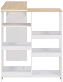 Mesa de bar com prateleira movível branco 138x39x110 cm