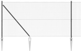 Cerca de Arame Soldado com 13 Postes Espeto Cinza 1.4x50 m Aço