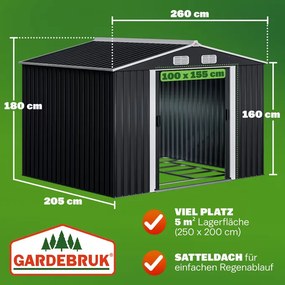 Abrigo Jardim de ferramentas em metal 257x205x177,5cm antracite