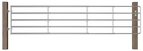 Portão para campo 5 barras aço (150-400)x90 cm prateado