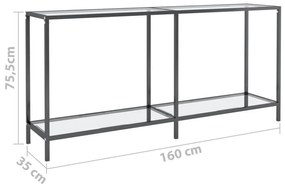 Mesa consola transparente 160x35x75,5 cm vidro temperado