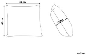 Almofada decorativa creme com folhas 45 x 45 cm WAKAD Beliani