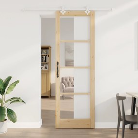 Conjunto de Porta Deslizante vidaXL com Conjunto de Hardware 78x232 cm