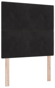 Cama Box com Colchão e Banco Preto 120x200 cm Veludo