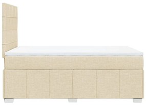 Cama boxspring com colchão 120x190 cm tecido cor creme