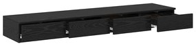 Gavetas pretas para cama VidaXL 140x36,5x16,5 cm em madeira de engenha