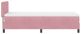 Cama Box Spring vidaXL com Colchão Rosa 80x200 cm Veludo