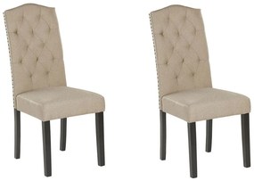 Conjunto de 2 cadeiras cor de areia SHIRLEY Beliani