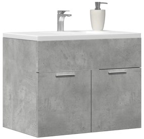 vidaXL Armário lavatório 60x38,5x46 cm contraplacado cinzento cimento
